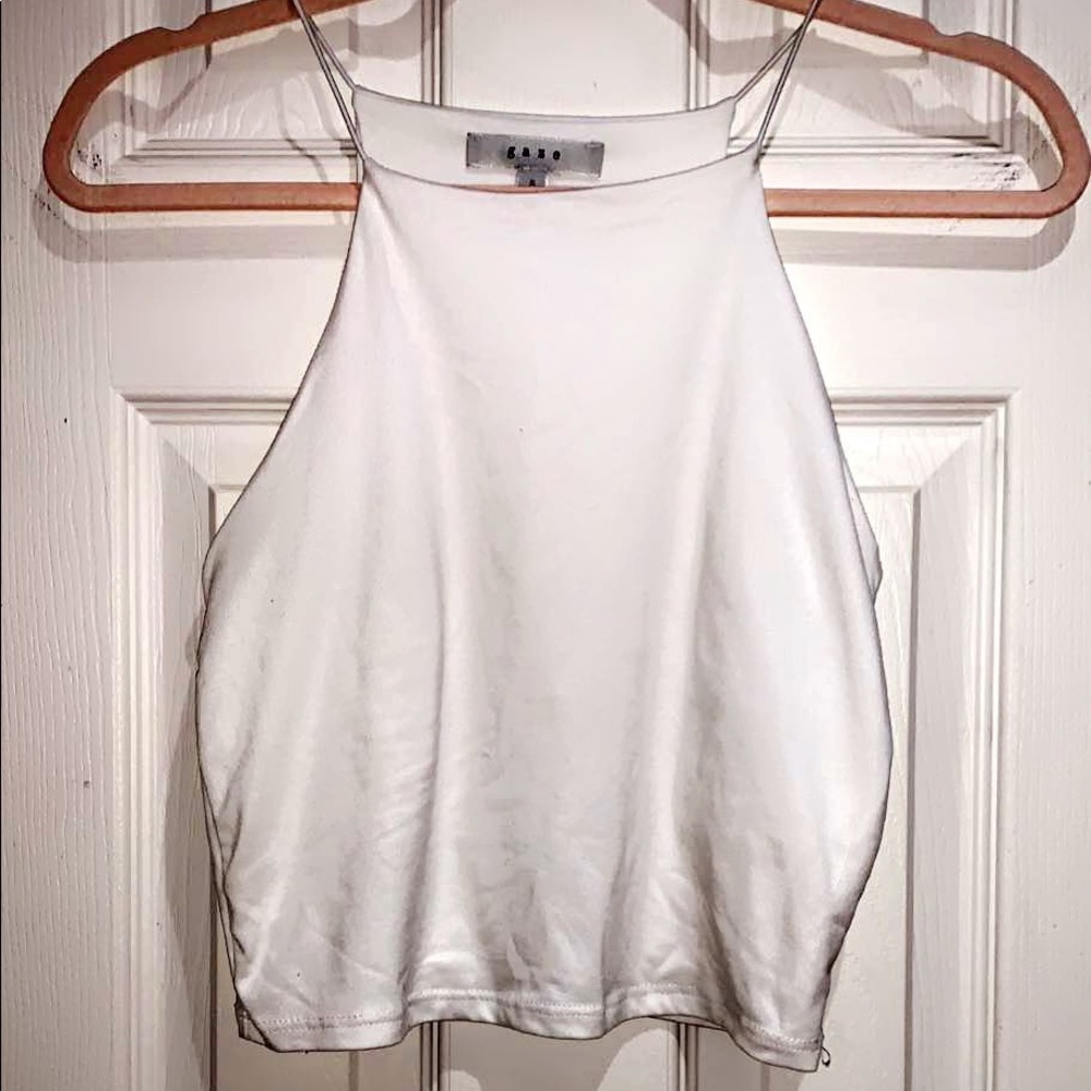 High Neck White Tank